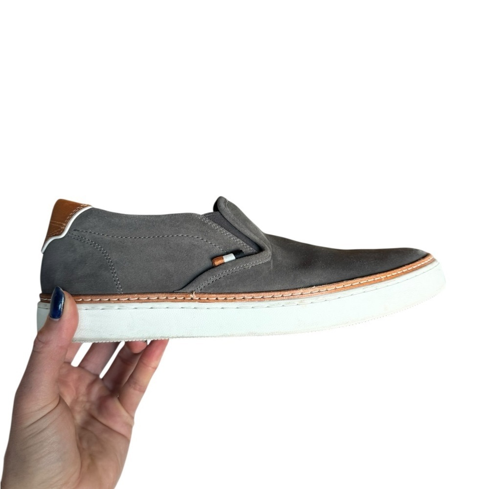 Allen Edmonds Gray Suede Slip-On Sneakers Men’s 11D Quiet Luxury Minimalist